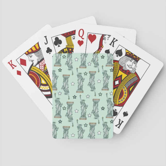 Estátua da Liberdade - Cartas de Baralho com Estre (Verso)