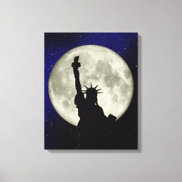 Estátua da Liberdade contra a Canvas da Lua