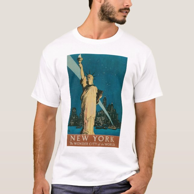 Estátua da liberdade do vintage, camisa da Nova (Frente)