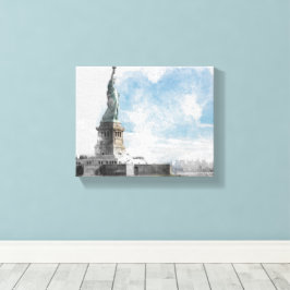 Estátua da Liberdade Manhattan Skyline Canvas Wall