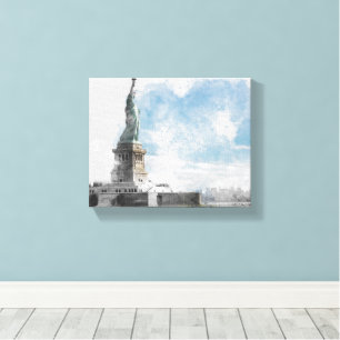 Estátua da Liberdade Manhattan Skyline Canvas Wall