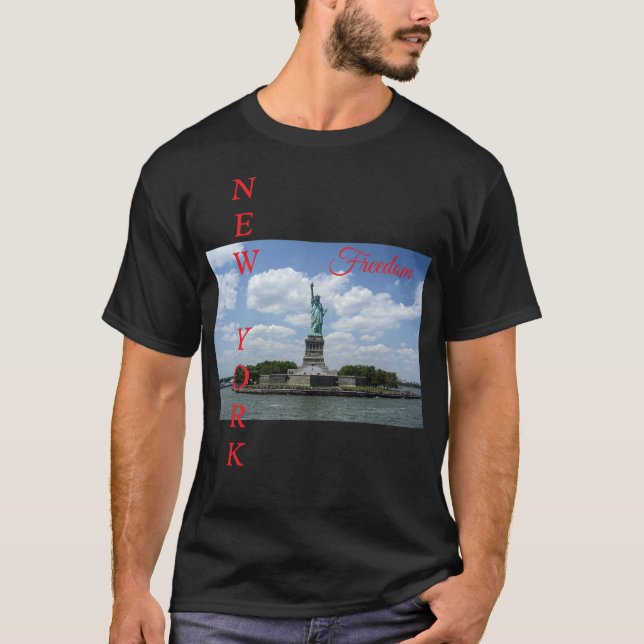 Estátua da Liberdade Nyc New York - Camiseta Negra (Frente)
