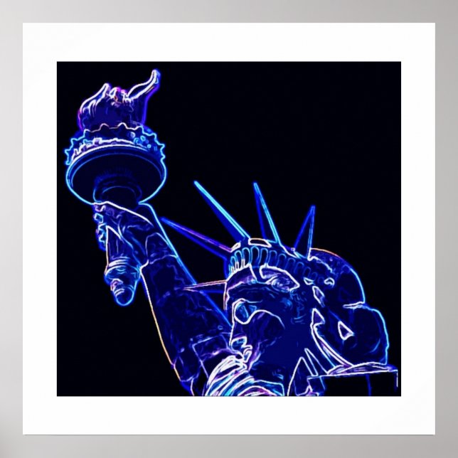 Estátua da Poster da Liberdade com Impressão das F (Frente)