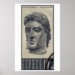 Estatua de Apolo - Chipre - Impressão de Selo Post