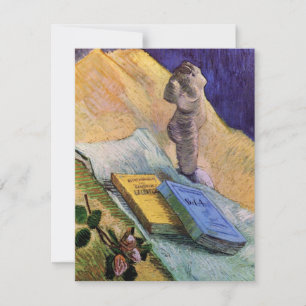 Estátua de Gesso Rosa e Romances Vincent van Gogh