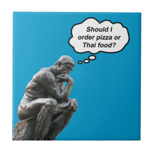 Estátua do Rodin Thinker Engraçado - Pizza ou Co