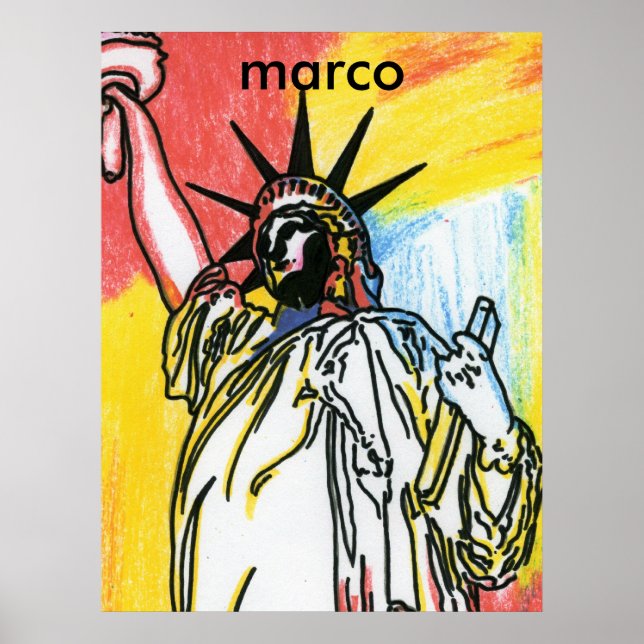 Estátua dos impressões da Poster da Liberdade (Frente)