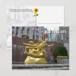 Estátua e Fonte de Prometeu - cartão postal de NYC