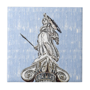 Estátua em esboço de aquarela do Azulejo cerâmico 