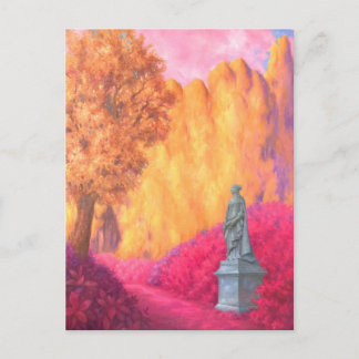 "Estatua em um Jardim." Cartão postal