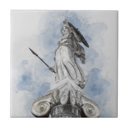 Estátua grega clássica do Azulejo Cerâmico Athena