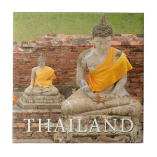 Estátuas de Budas Sentados Ayutthaya, Tailândia