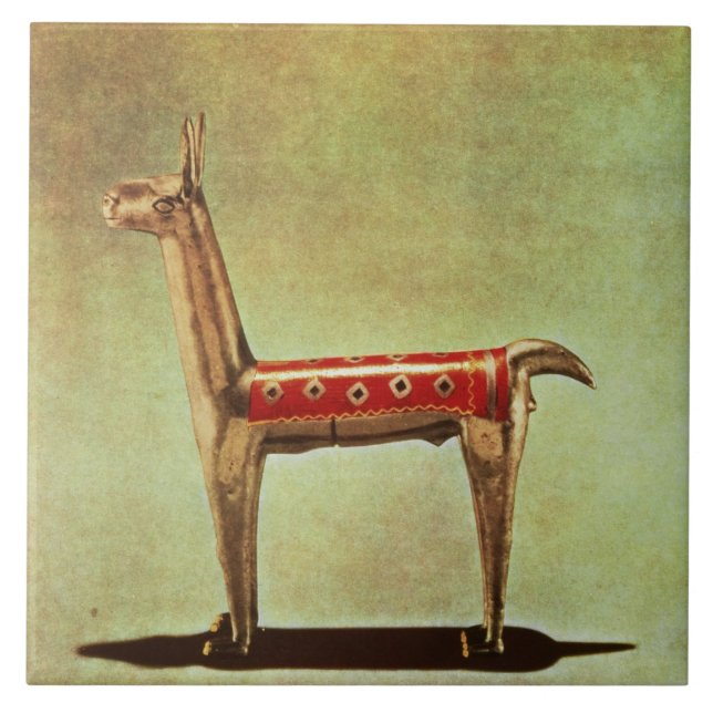 Estatueta de prata do lama, de Peru, depois de (Frente)