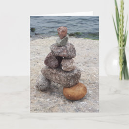 Estávamos aqui - Inuksuk, pedra, cartão de saudaçã