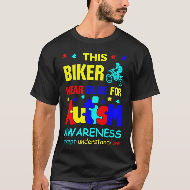 Este Biker Veste Azul para Camisa de Consciência d (Frente)