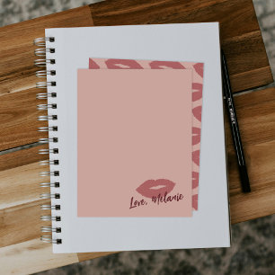 Este Cartão de Nota de Papelaria Kiss - Blush