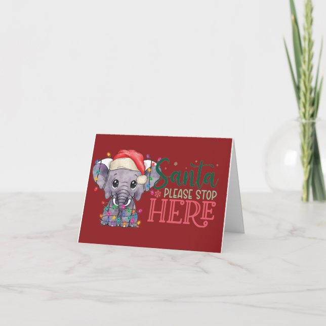 Este Cartão de Papais noeis de Natal de Elefante (Frente)