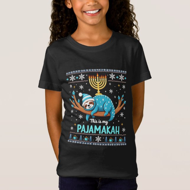 Este é meu pijama judeu Hanukkah suéter feio (Frente)