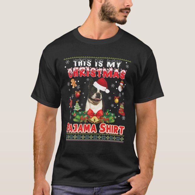 Este É O Meu Pajama De Natal A Camisa Boston Terri (Frente)