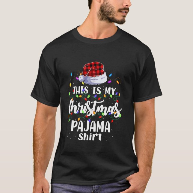 Este É O Meu Pajama De Natal A Camisa Xmas Lights  (Frente)