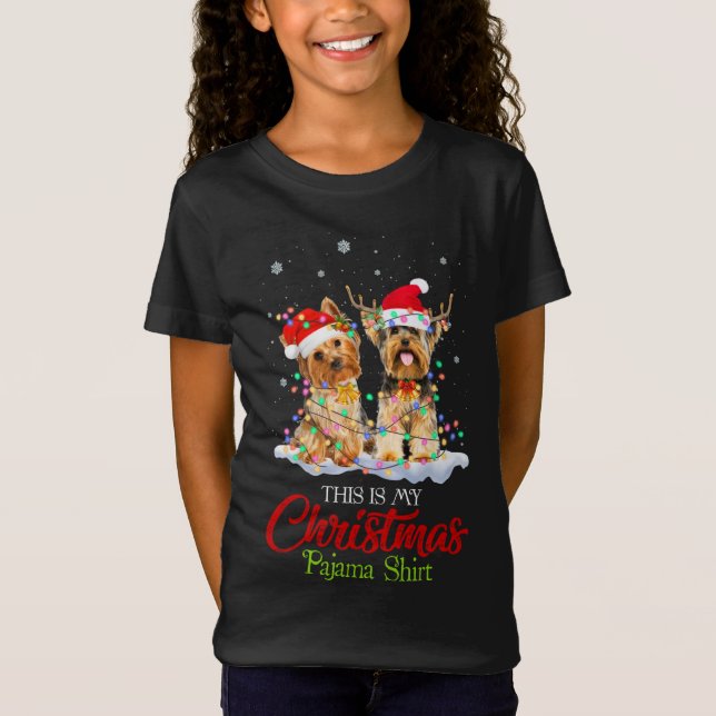 Este É O Meu Pajama De Natal - A Camisa Yorkie San (Frente)