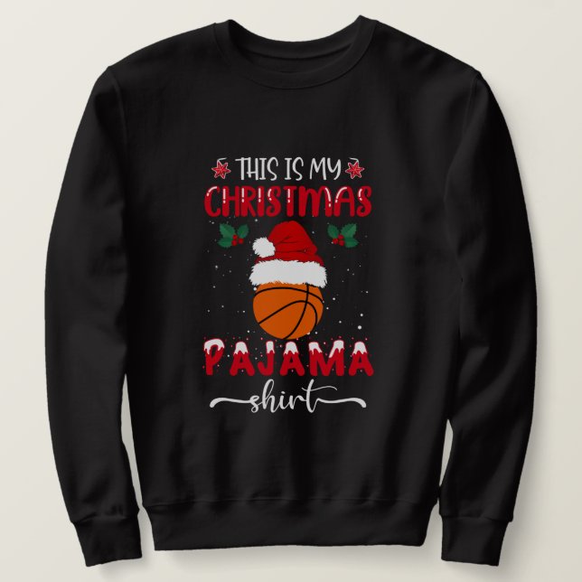 Este É O Meu Suéter De Basquete De Natal (Frente do Design)