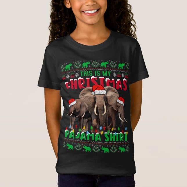 Este é o meu suéter elefante do Pajama de Natal (Frente)