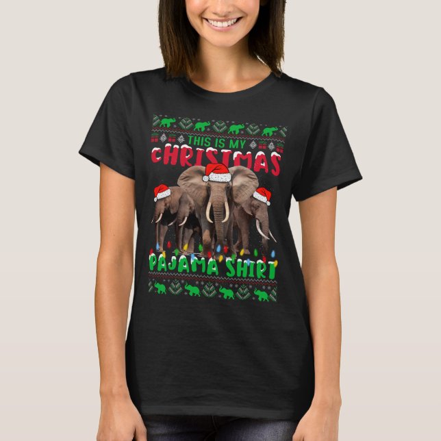 Este é o meu suéter elefante do Pajama de Natal (Frente)
