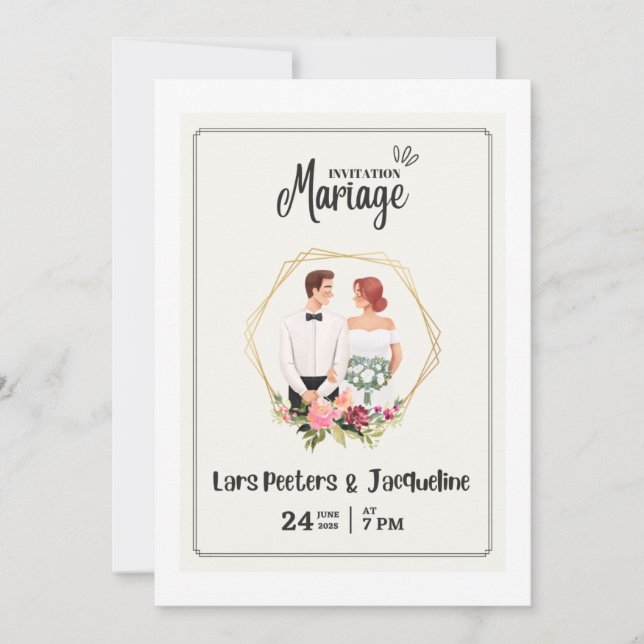 Este é um convite de casamento  (Frente)