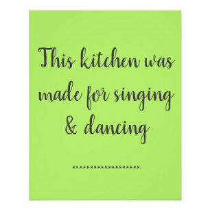 Este pôster de cozinha é feito para cantar e dança