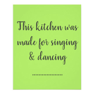 Este pôster de cozinha é feito para cantar e dança