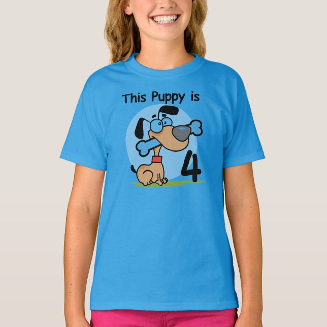 Este Puppy 4º aniversário Camisetas e presentes (Frente)