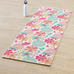 Esteira floral Pastel do assoalho do exercício da