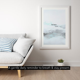 Esteja Aqui Agora – Poster Minimalista Moderno de 