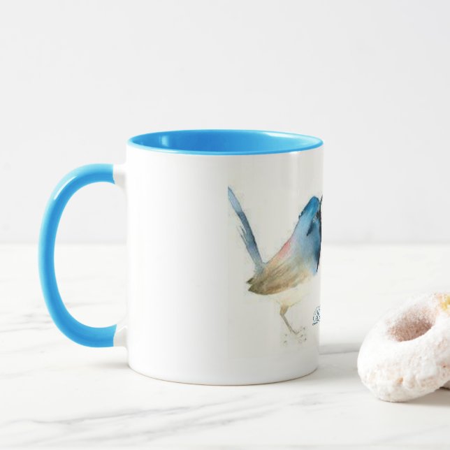 Esteja feliz - Bluebird da caneca da felicidade (Com Donut)