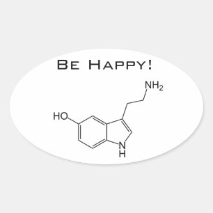 Esteja feliz! Etiqueta da serotonina