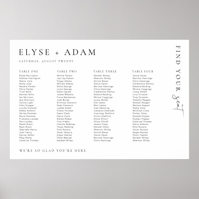 Estelle Mínimo 4 Mesa de Poster de Banquete (Frente)