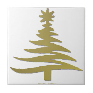 Estêncil de Árvore de Natal Dourado