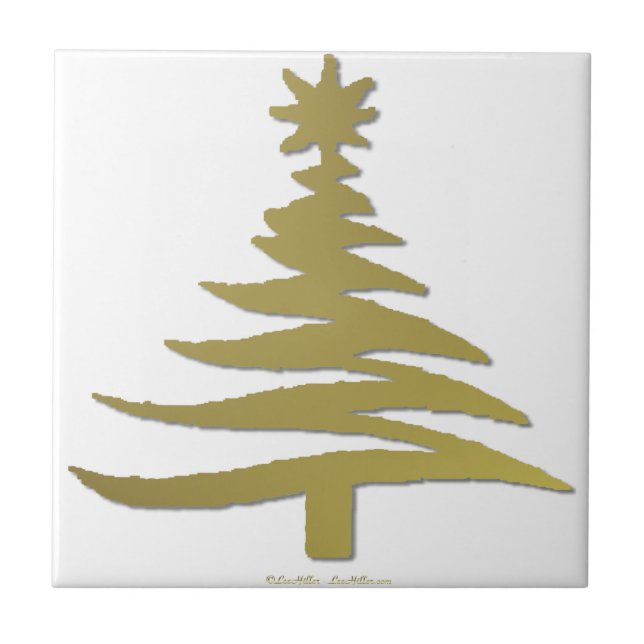 Estêncil de Árvore de Natal Dourado (Frente)
