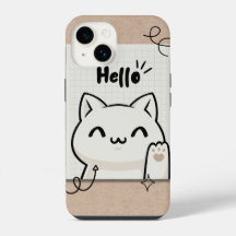Estética de design fofo gato olá vintage marrom