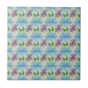 Estética de Padrão Floral Azul   Flor de Aquarela
