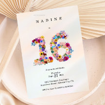 Estética Doce 16 Aniversário Convite Moderno 16º