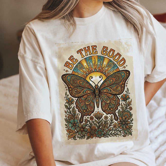 Estética Hippie Sol Retro Borboleta Boho (Criador carregado)