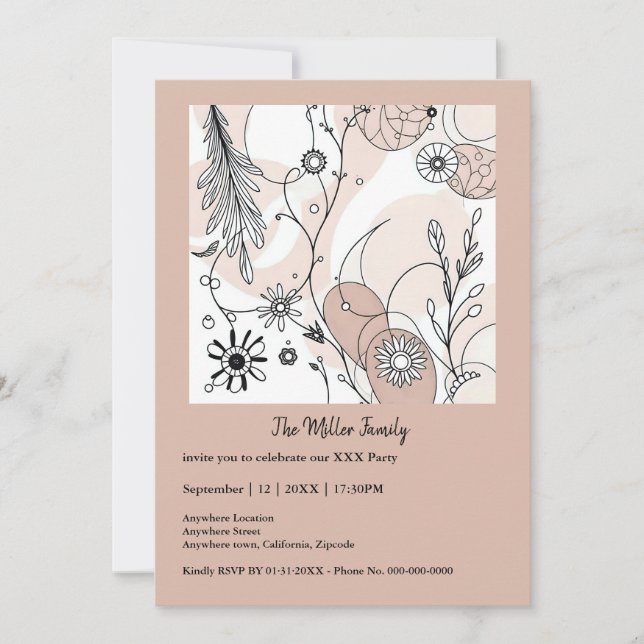 Estética Minimalista do abstrato Brown Boho (Frente)