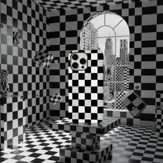 estética xadrez preto e branco vintage