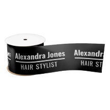 Estilista de Cabelos Pretos Modernos Grosgrain lar
