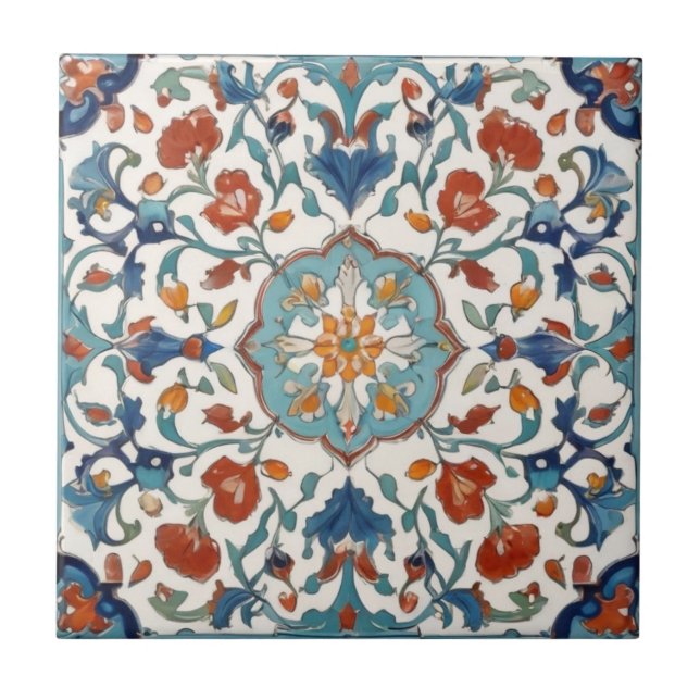 Estilo Antiquado da Imagem Floral Turca Iznik (Frente)