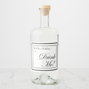 Estilo Apothecary Negro e Branco Beba-me!