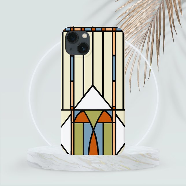 Estilo Art Deco Estilo de Vidro Arranhado (Art Deco Stained Glass Style Phone Case)