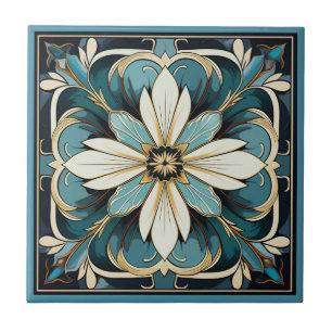 Estilo Art deco padrão floral azulejo cerâmico